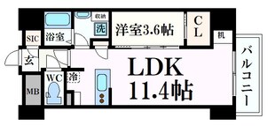 肥後橋駅 徒歩4分 2階の物件間取画像